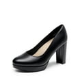 thumbnail image 1 of Dream Pairs Women's Pumps Closed Round Toe Chunky High Heels Platform Work Comfortable Dress Shoes for Women, 1 of 5