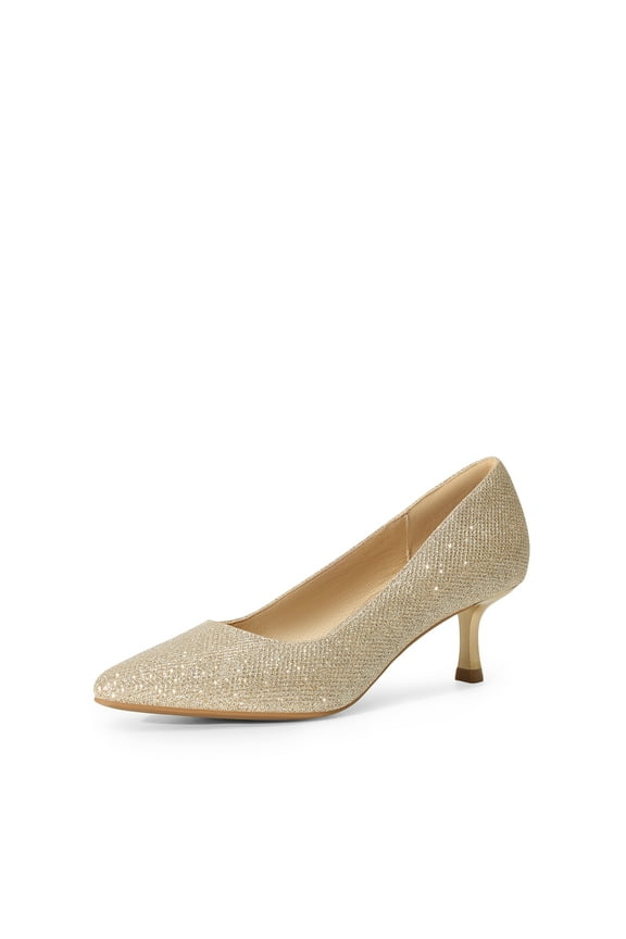 Dream Pairs Women's Pumps Closed Toe Pointed Toe Kitten Heels for Women Party Dance Wedding Dress Shoes for Women