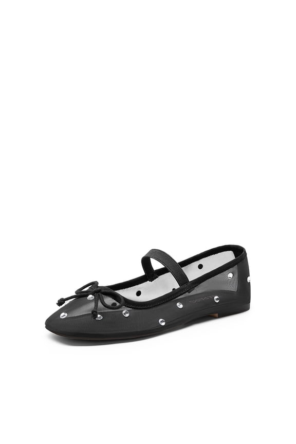 **Dream Pairs Women’s Rhinestone Ballet Flats – Slip-On Flats with Elastic Strap & Bow Detail**