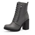 thumbnail image 1 of Dream Pairs Women's Silverado Chunky Heel Ankle Boots Lace Up Combat Booties with Side Zipper, 1 of 4
