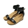 thumbnail image 1 of Dream Pairs Women's Sandals Black Pu Platform Wedge Sandals Flat Platform Shoes Summer Comfort Size 11 B(M) US, 1 of 7
