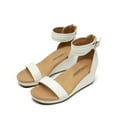thumbnail image 1 of Dream Pairs Women's Sandals White Pu Platform Wedge Sandals Flat Platform Shoes Summer Comfort Size 8 B(M) US, 1 of 7