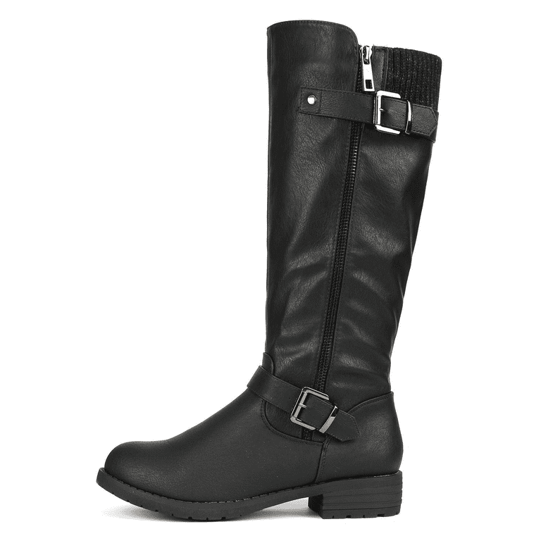 BURUDANI Women's Side Zipper Knee High Riding Boots