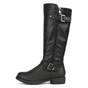 BURUDANI Womens Side Zipper Knee High Riding Boots