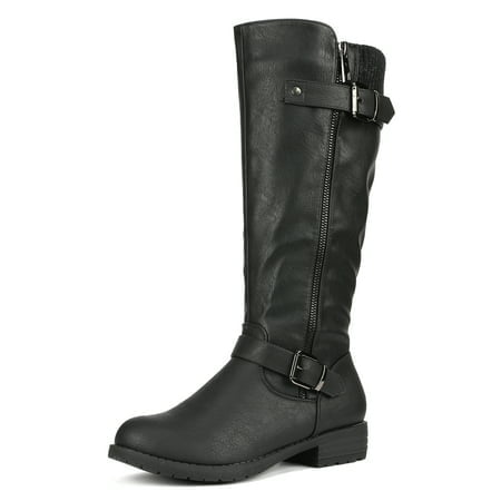 BURUDANI Women's Side Zipper Knee High Riding Boots