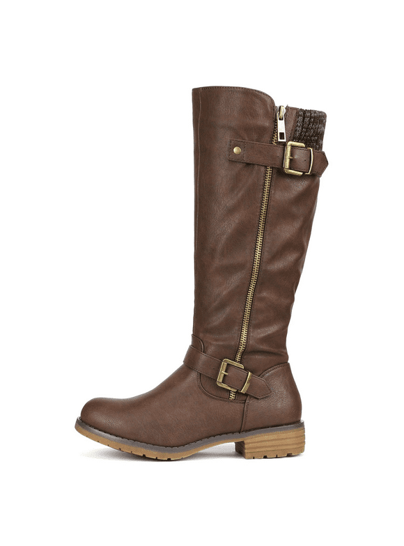 Women's Side Zipper Knee High Riding Boots