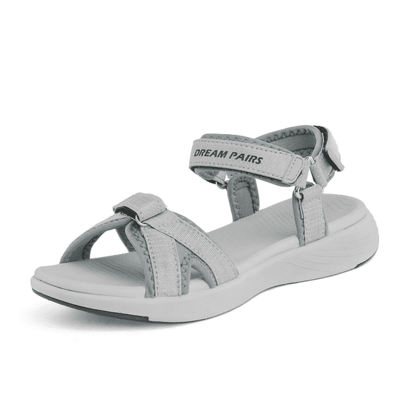 Dream Pairs Women's Summer Fashion Comfort Sport Sandals Outdoor Athletic Hiking Sandals QDL19001L GREY Size 7.5