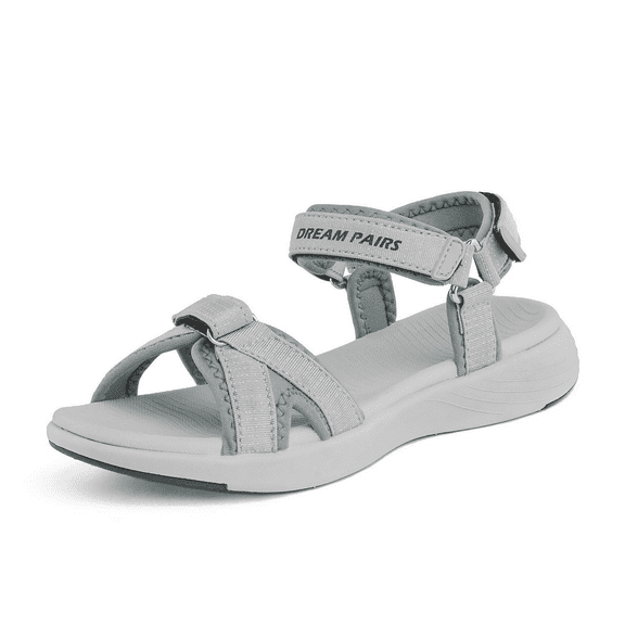 Dream Pairs Women's Summer Fashion Comfort Sport Sandals Outdoor Athletic Hiking Sandals QDL19001L GREY Size 9.5