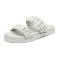thumbnail image 1 of Dream Pairs Women's Summer Slide Sandals Slip on Open Toe Cute Two Straps Flat Sandals SDSS2211W WHITE Size 7.5, 1 of 6