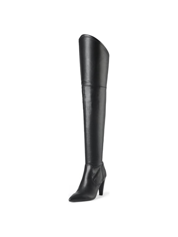 Women's Over-the-Knee Heeled Boots Pointed-Toe Long Sexy