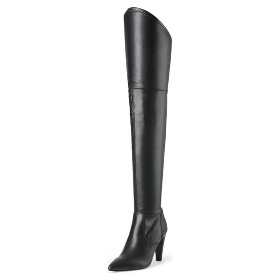 Dream Pairs Women's Over-the-Knee Heeled Boots Pointed-Toe Long Sexy