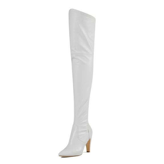Dream Pairs Women's Over-the-Knee Heeled Boots Pointed-Toe Long Sexy