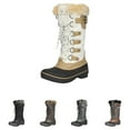 thumbnail image 1 of Dream Pairs Women's Warm Faux Fur Lined Mid Calf Winter Waterproof Snow Boots DP-AVALANCHE BEIGE/WHITE Size 7, 1 of 6