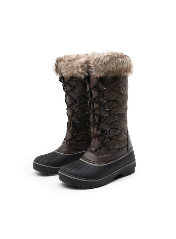 Women's Waterproof Warm Faux Lined Mid Calf Winter Snow Boots