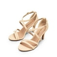 thumbnail image 1 of BURUDANI Women's Wedding Party Dress Shoes Ankle Strap High Heel Sandals Nude/Nubuck Size 10, 1 of 6