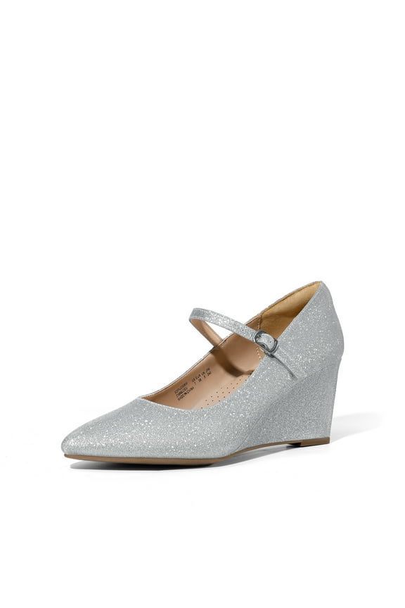 Women's Wedges Closed Toe High Heels Dress Wedding Bride Pointed Toe Pumps Shoes SDPU2308W