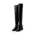 thumbnail image 1 of BURUDANI Women’s Winter Thigh High Over the Knee Fashion Chunky Heel Long Boots BLACK/PU Size 9.5, 1 of 5