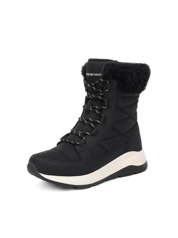 Women's Winter Waterproof Lace-Up Snow Boots