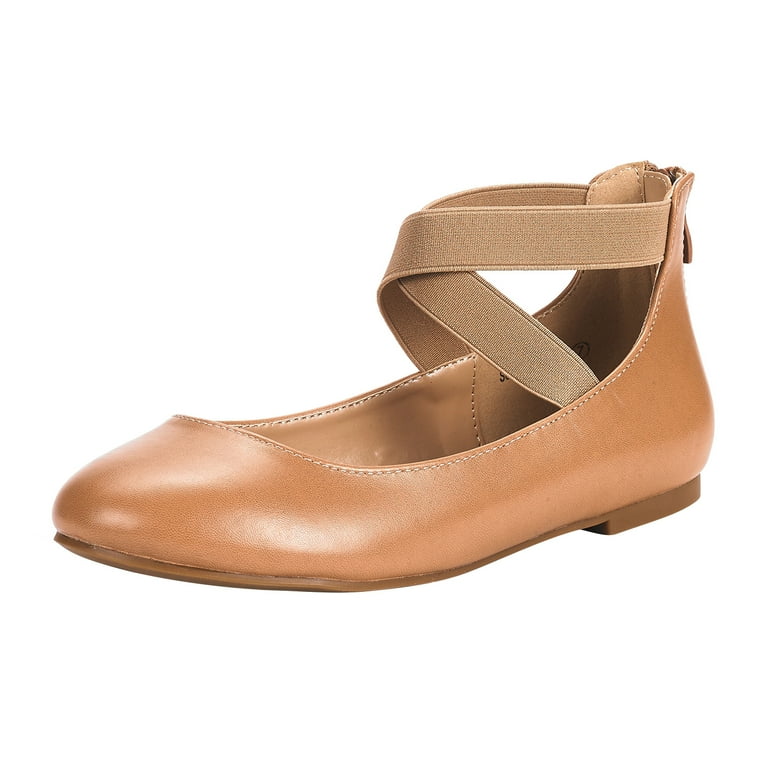Nude ankle strap flats deals