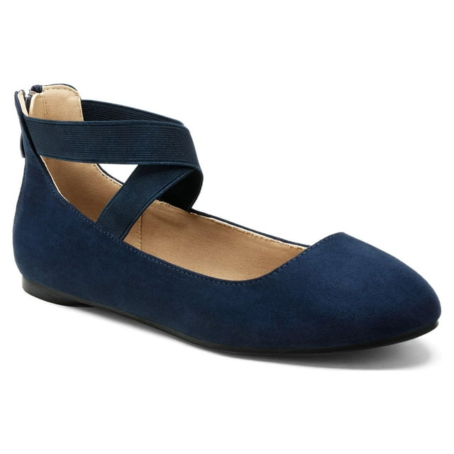 Dream Pairs Womens Ballet Flats Elastic Ankle Strap Mary Jane Slip On Shoes