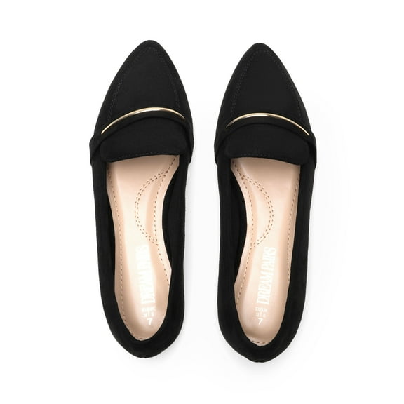 DREAM PAIRS Womens Ballet Flats Ladies Slip On Pointy Toe Heels Working Dress Shoes BLACK Size 8.5