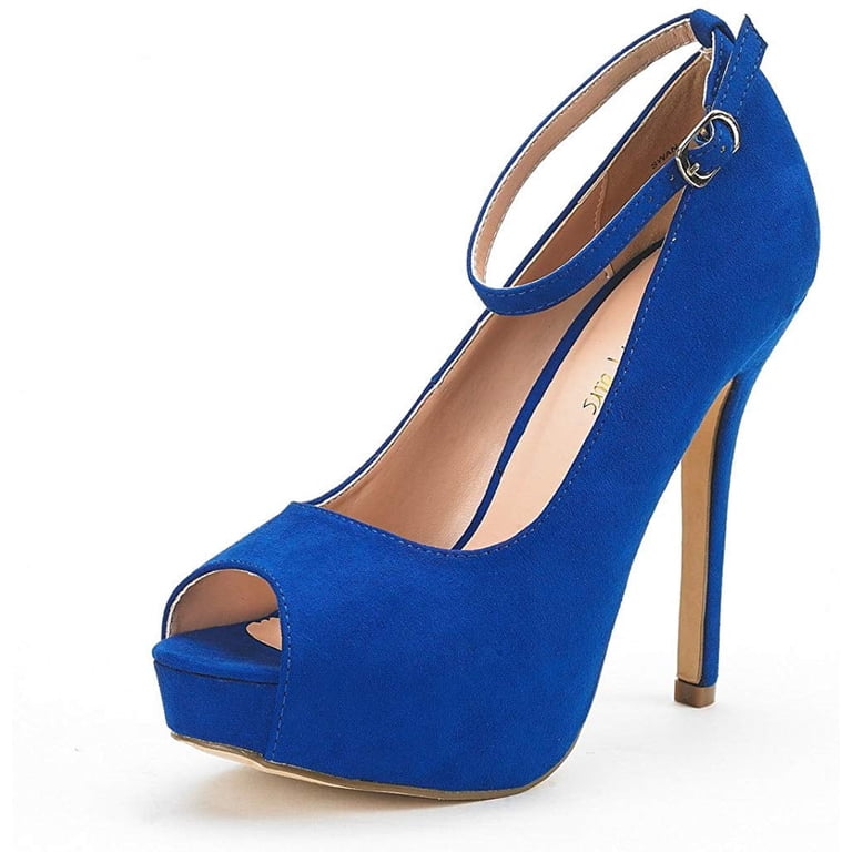 Dream Pairs Womens Fashion High Heel Peep Toe Dress Pump Shoes Lady Wedding  Party Shoes Swan-10 Royal/Blue Size 7.5 - Walmart.com