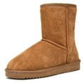thumbnail image 1 of Dream Pairs Womens Faux Fur Mid Calf Sheepskin Insole Winter Ankle Snow Boots Us Shorty_New Chesnut Size 10, 1 of 3