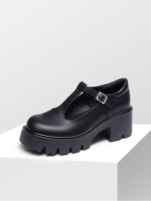 Women's T-Strap Mary Jane Pumps, Round Toe Chunky Block Heel Platform Dress Shoes for Work Wedding Party