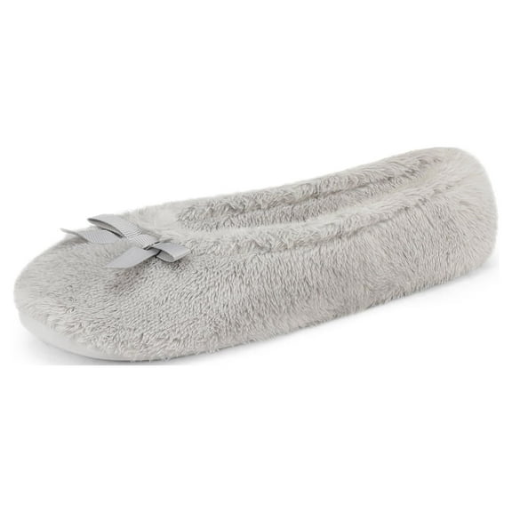 Dream Pairs Womens Soft Memory Foam Slippers Slip-on Ballerina Winter House Slippers Bedroom Fuzzy Slippers Shoes BALLERINA GREY Size 12