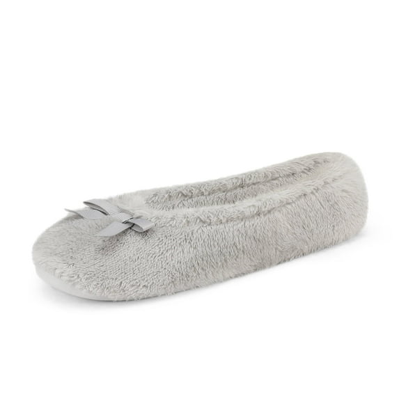 Dream Pairs Womens Soft Memory Foam Slippers Slip-on Ballerina Winter House Slippers Bedroom Fuzzy Slippers Shoes BALLERINA GREY Size 8