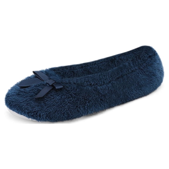 Dream Pairs Womens Soft Memory Foam Slippers Slip-on Ballerina Winter House Slippers Bedroom Fuzzy Slippers Shoes BALLERINA NAVY Size 6