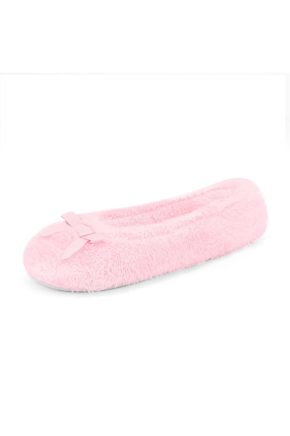 Womens Soft Memory Foam Slippers Slip-on Ballerina Winter House Slippers Bedroom Fuzzy Slippers Shoes BALLERINA PEONY/PINK Size 12