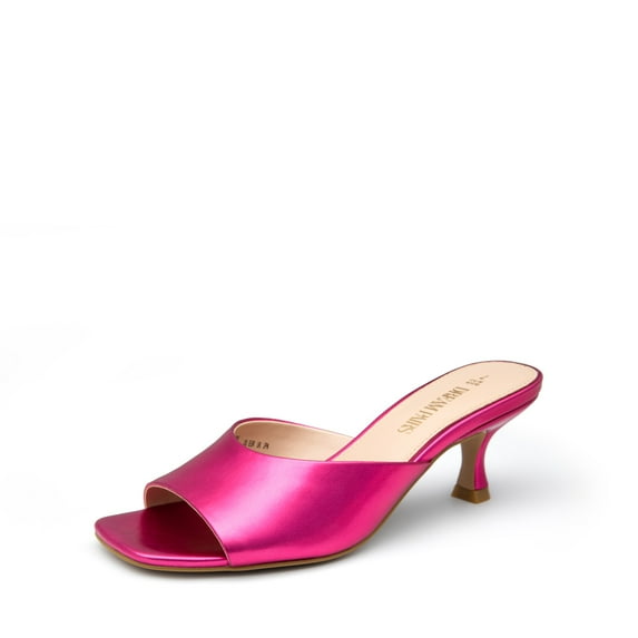 Dream Pairs Womens slip on heeled square toe sandals