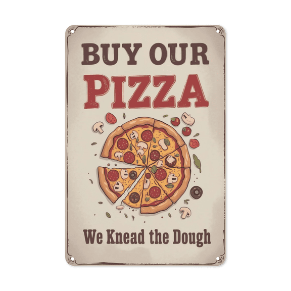 Dream Pizza metal sign Italian Restaurant Decor Food Fantasy Art Perfect Hanging Pizzeria Oven Kitchen With Weatherproof Coating Cheesy Gift Cook Culinary Artist 8x12 inch metal sign vintage wall