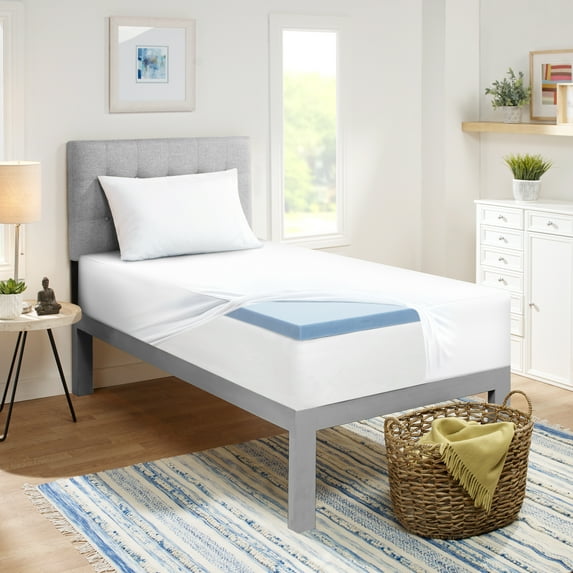 Dream Serenity Dorm in a Box - Memory Foam Pillow, 2" Memory Foam Topper, + Mattress Protector Bundle, Twin Extra Long