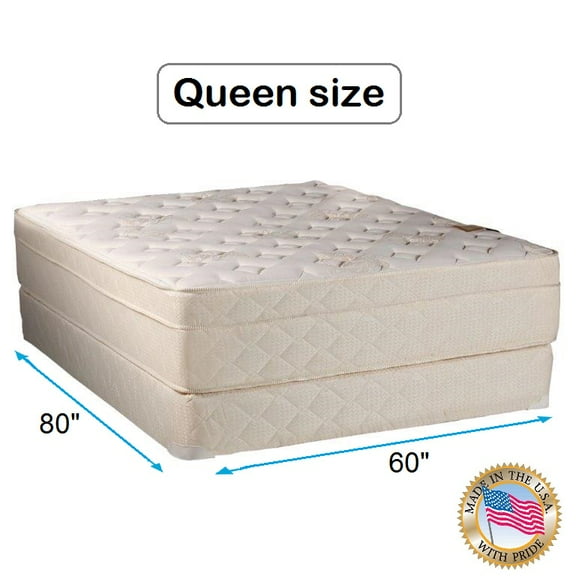 Dream Sleep Beverly Hills Queen Firm Foam Eurotop Mattress and Box Spring Set - Pillowtop Quilted Fabric, Back Support, Longlasting by Dream Solutions USA