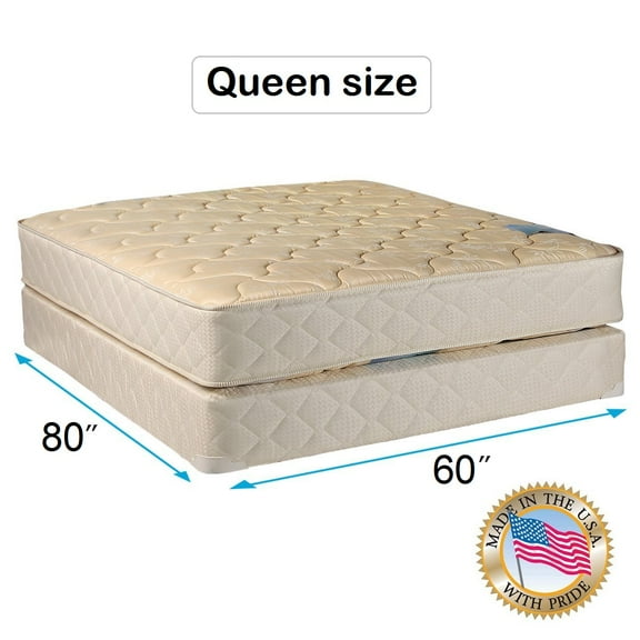 Dream Sleep Chiro Premier Gentle Firm Mattress and Box Spring Set (Beige) - Double-Sided, Orthopedic, Sleep Support, Good for your back, Long Lasting by Dream Solutions USA (Queen 60"x80"x9")