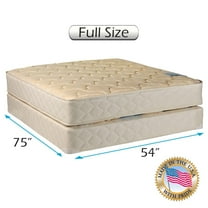 Chiro Premier (Beige) 2-Sided (Full Size) Gentle Firm Mattress Set with Bed Frame Included - Good for your back, Orthopedic, Long Lasting Comfort by Dream Solutions USA
