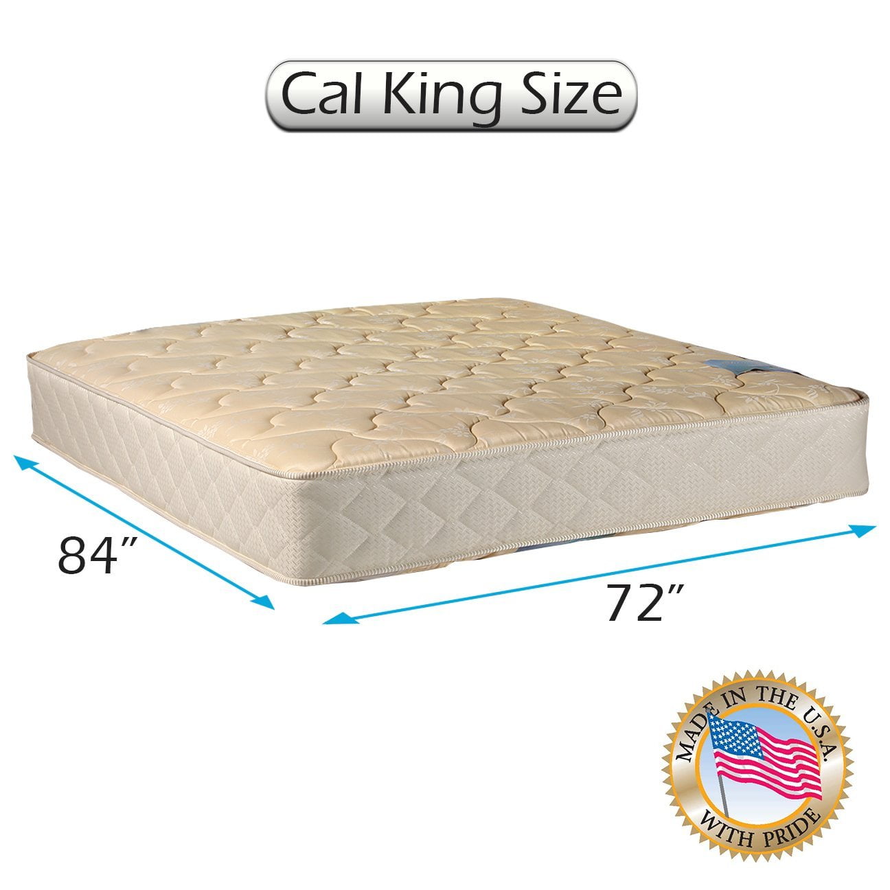 Dream Sleep Chiro Two-Sided Premier Orthopedic Mattress Only California King (72"x84"x9") (Beige) - Sleep Support, Luxury Quality, Long Lasting Comfort by Dream Solutions USA
