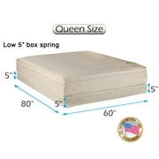 Dream Sleep Comfort Pedic Firm Eurotop Pillow Top Queen Mattress & Low 5" Height BoxSpring - Sleep System with Enhanced Foam Encased Support, Fully Assembled, Plush Knit Cover by Dream Solutions USA