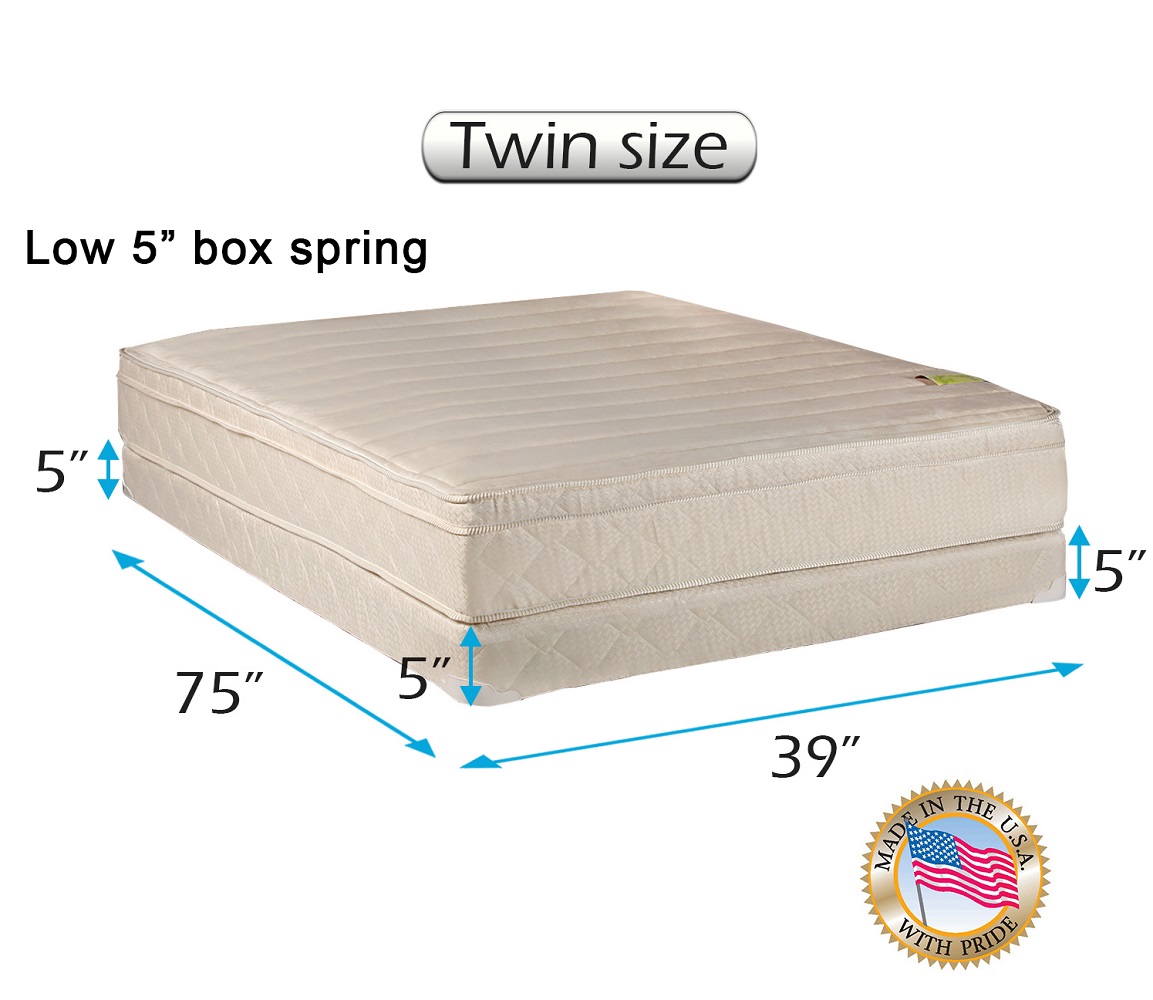 Dream Sleep Comfort Pedic Firm (Eurotop) PillowTop Twin Mattress & Low