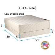 Dream Sleep Grandeur Deluxe Full XL Size Mattress and Low 5 Height Box Spring Set - مُجمَّع بالكامل ، جيد لظهرك ، ارتفاع فاخر ، يدوم طويلاً و 2 -Sided