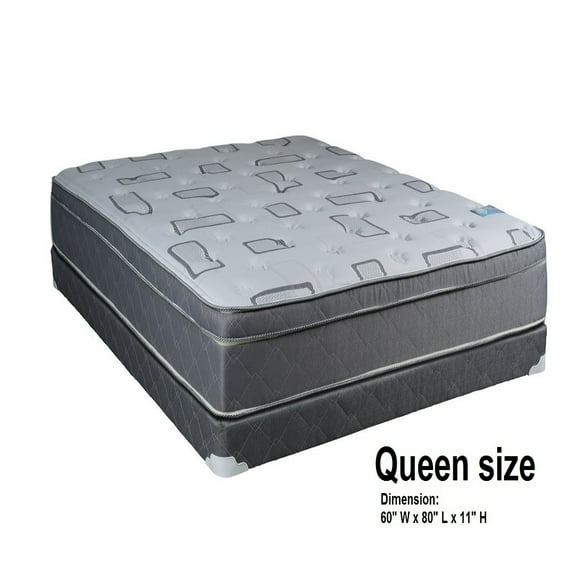 Dream Sleep Natural Trophy Medium Plush PillowTop (Eurotop) Mattress & Box Spring - Sleep System with Enhanced Foam Encased Support, Innerspring, Orthopedic by Dream Solutions USA (Queen 60"x80"x11")
