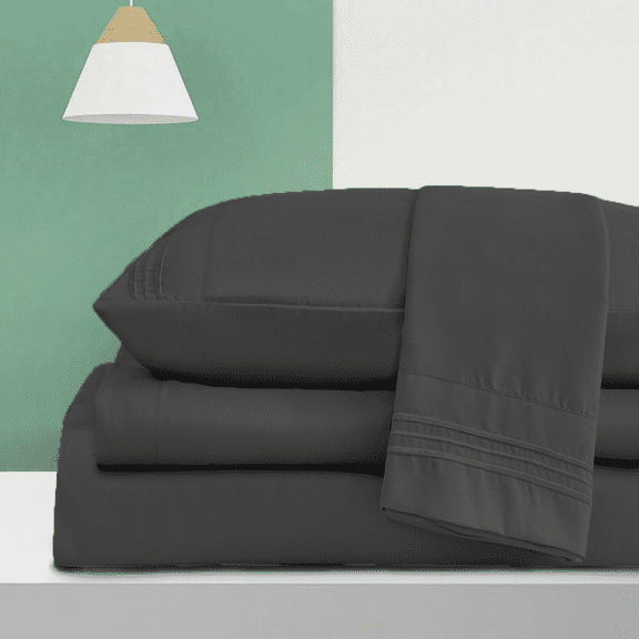 Dream Sleep Rayon Made from Bamboo Bed Sheets Set-Ultra Soft Sheets-Deep Pockets 16"-Wrinkle Resistant-3 Pieces, Twin Gray
