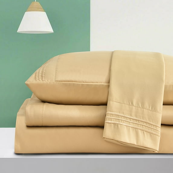 Dream Sleep Rayon Made from Bamboo Bed Sheets Set-Ultra Soft Sheets-Deep Pockets 16"-Wrinkle Resistant-3 Pieces,Twin Xl Beige
