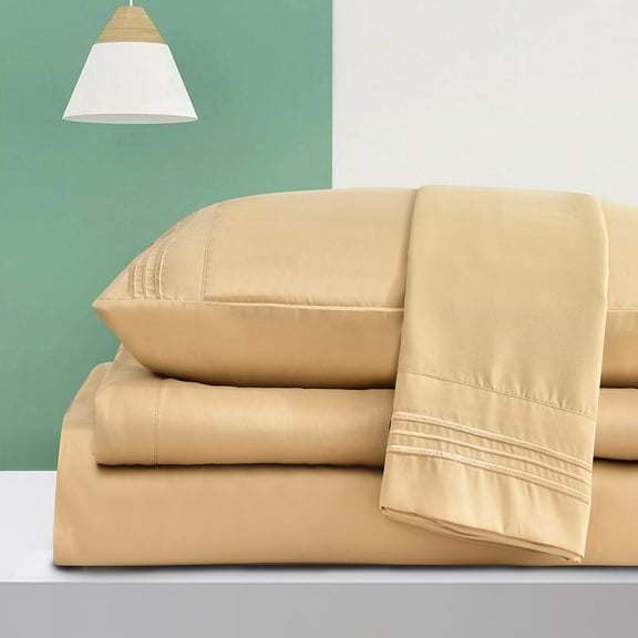 Dream Sleep Rayon Made from Bamboo Bed Sheets Set-Ultra Soft Sheets-Deep Pockets 16"-Wrinkle Resistant-3 Pieces,Twin Xl Beige