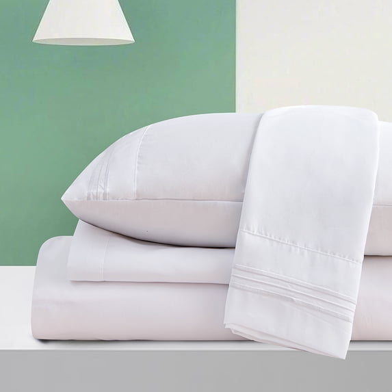 Dream Sleep Rayon Made from Bamboo Bed Sheets Set-Ultra Soft Sheets-Deep Pockets 16"-Wrinkle Resistant-3 Pieces,Twin Xl White