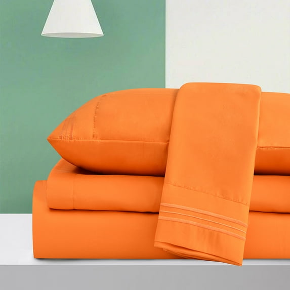 Dream Sleep Rayon Made from Bamboo Bed Sheets Set-Ultra Soft Sheets-Deep Pockets 16"-Wrinkle Resistant-4 Pieces, Calking Burnt Orange