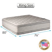 Dream Sleep Serenity PillowTop Two-Sided Mattress Only with Mattress Cover Protector - Sleep System with Enhanced Cushion Support, Orthopedic by Dream Solutions USA (King 76"x80"x12")