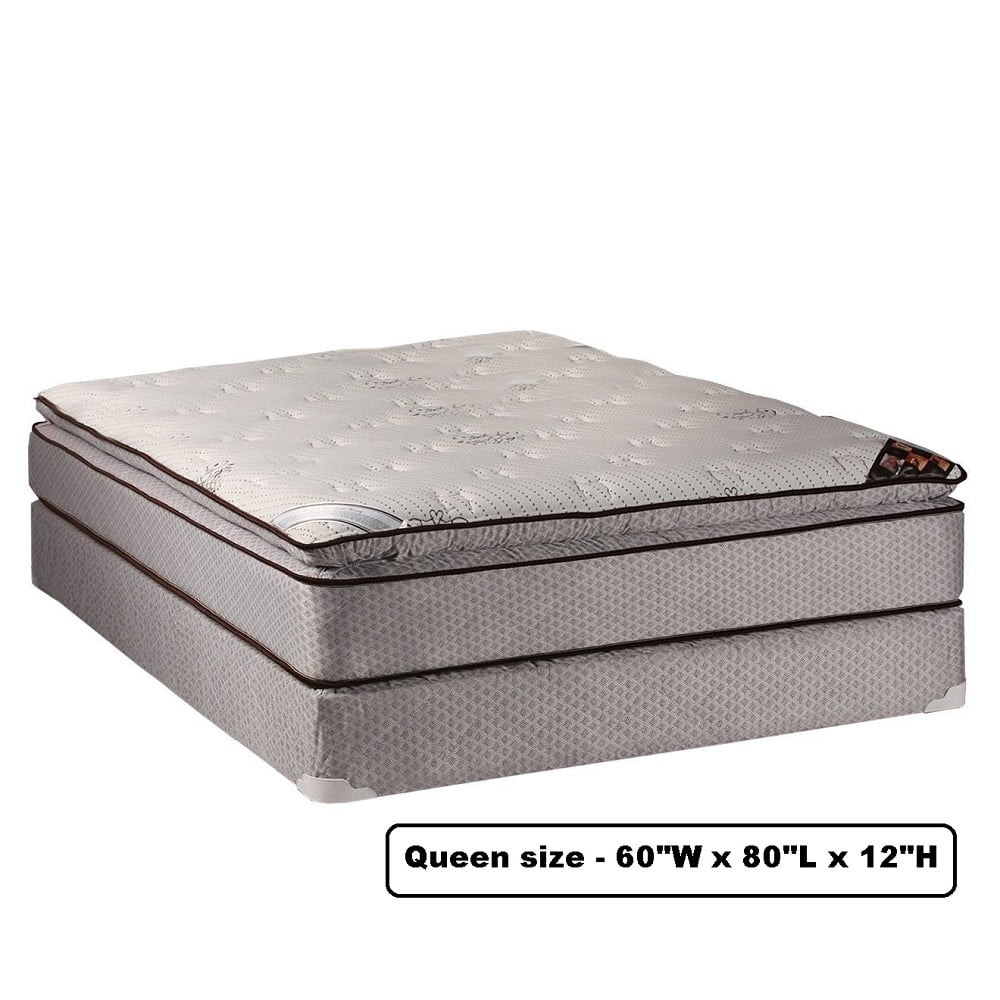 Dream Sleep Spinal Plush Pillow Top Mattress Set, Bed Frame Included - Sleep System with Enhanced Cushion Support, Orthopedic by Dream Solutions USA (Queen 60"x80"x12")